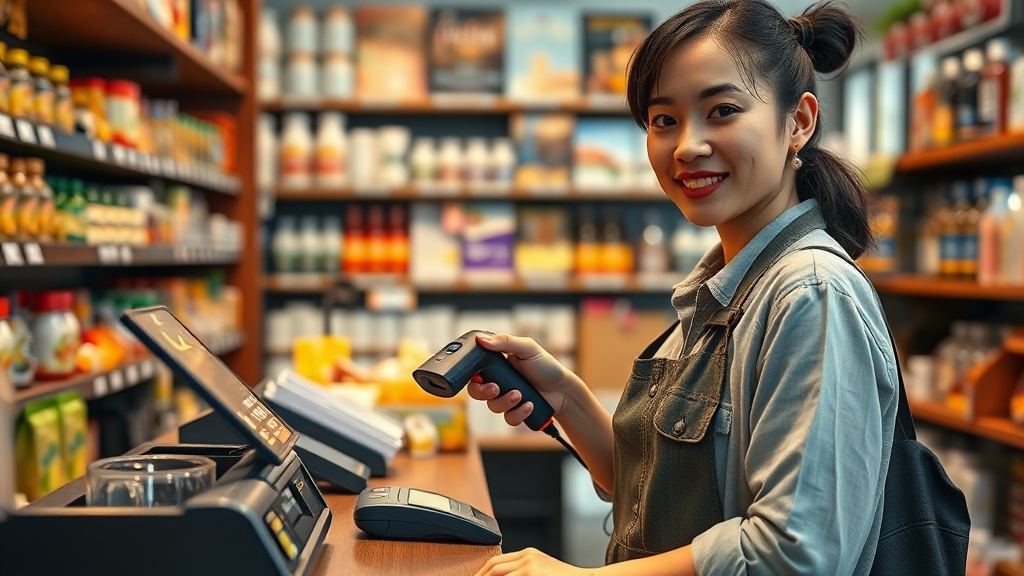 Cách kết nối máy quét mã vạch USB với POS đơn giản
