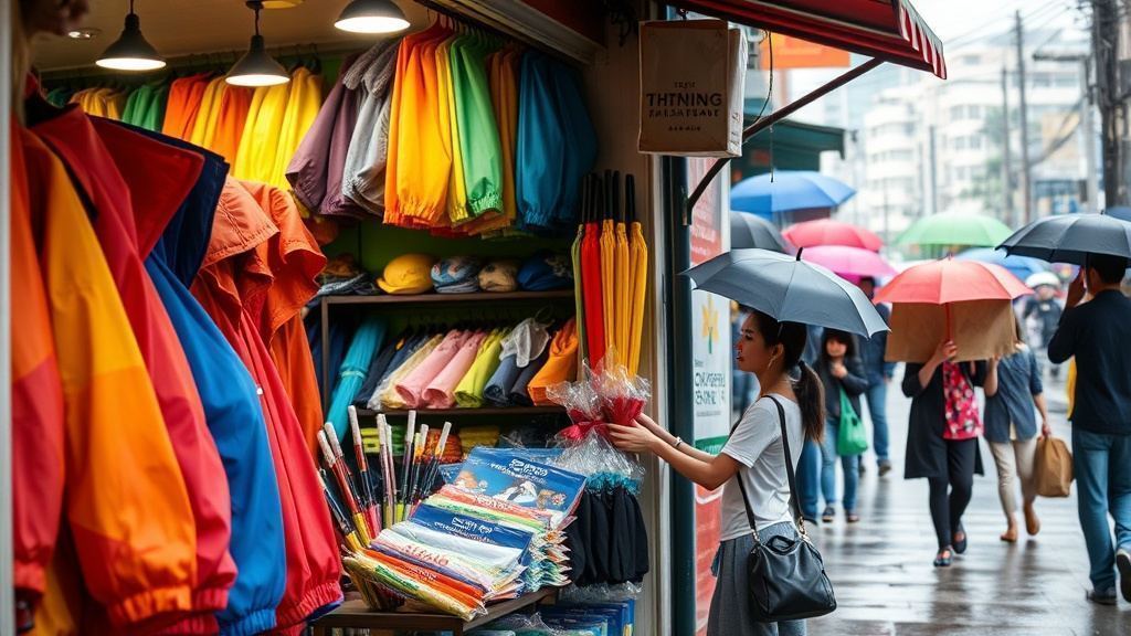 Mùa mưa cho cửa hàng áo mưa, ô dù: Kinh doanh đỉnh cao