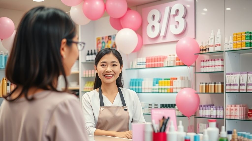 Sale 8/3 cho cửa hàng mỹ phẩm — Chiến dịch thu hút khách nữ